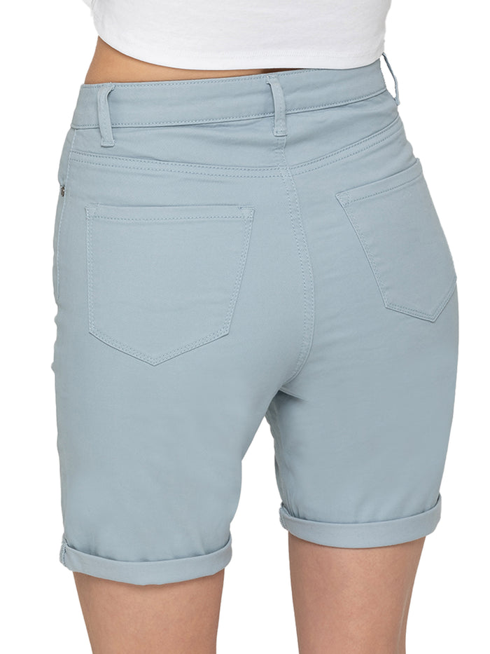 Enzo Jeans Ellie Cotton Blend Chino Shorts - Sky Blue
