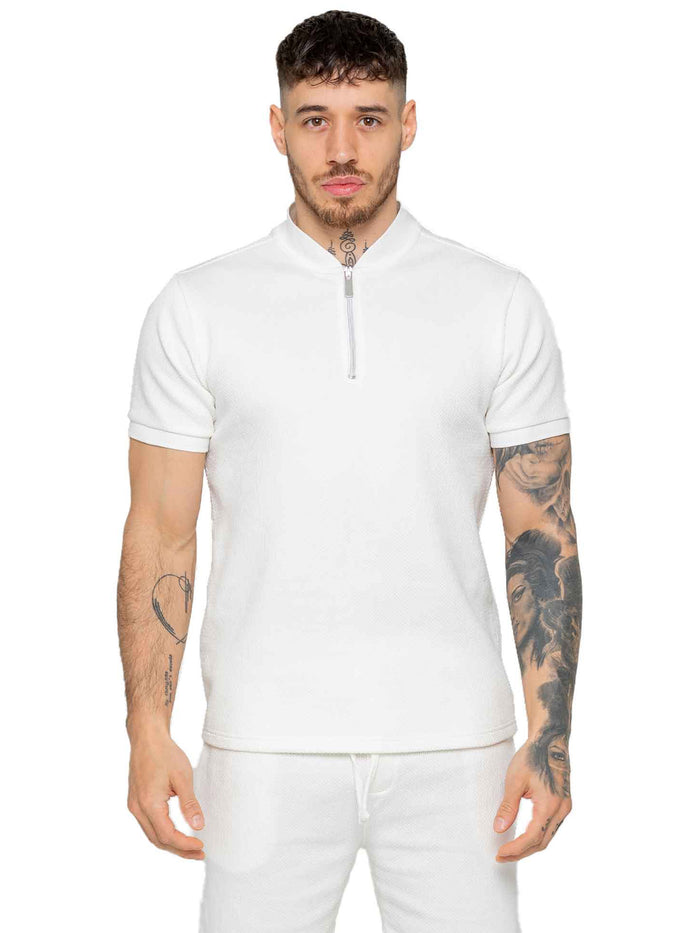enzo jeans Adriano Waffle T-Shirt - Off White