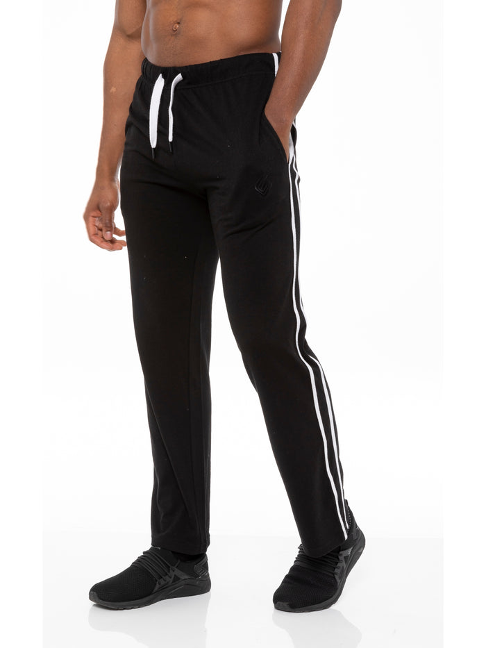 Enzo Jeans Aiden Striped Lounge Pants - Black