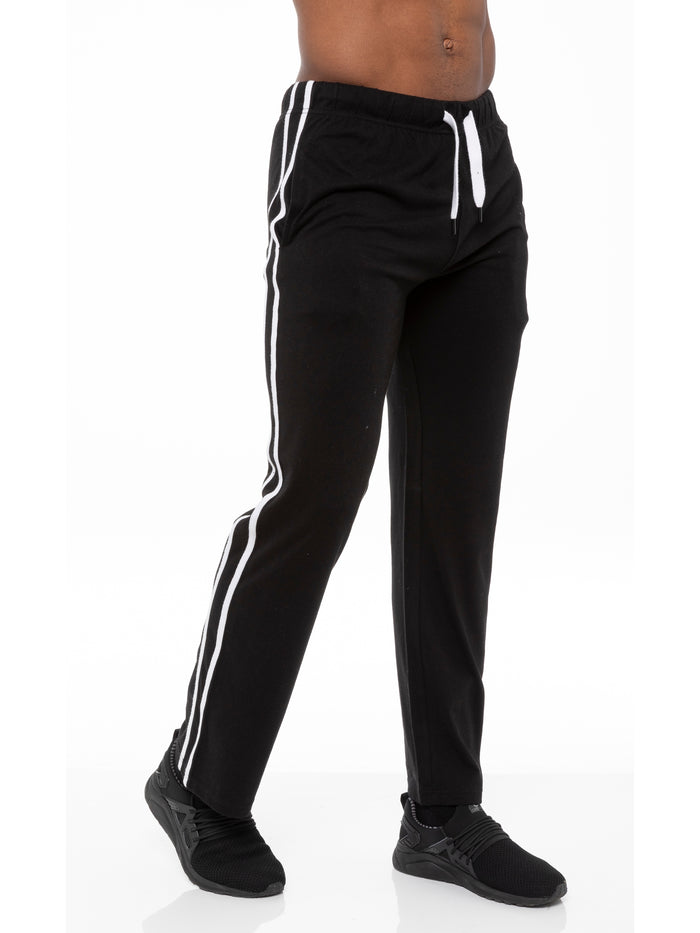 Enzo Jeans Aiden Striped Lounge Pants - Black