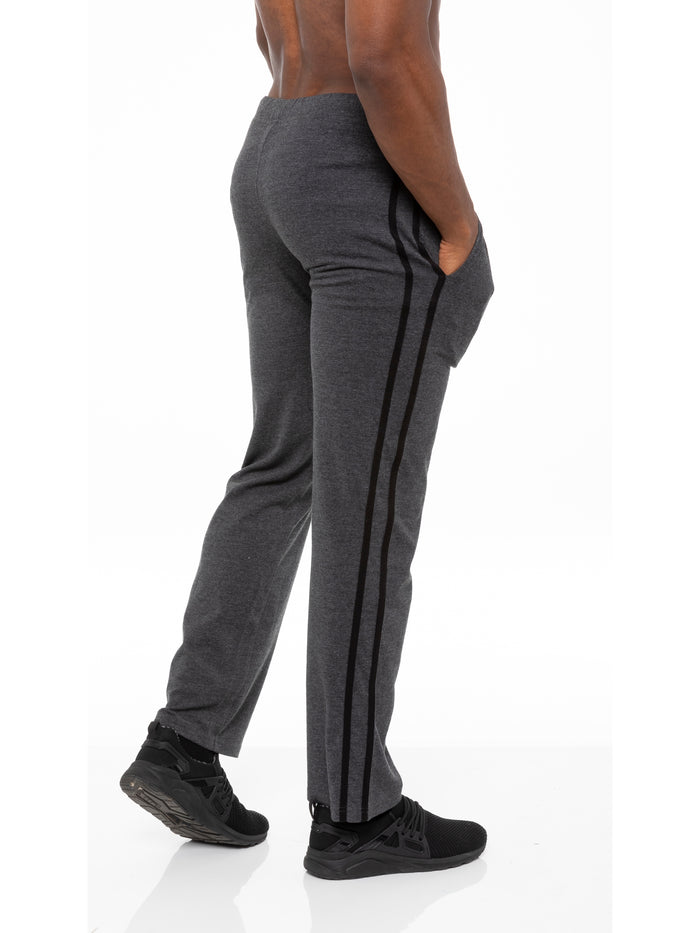 Enzo Jeans Aiden Striped Lounge Pants - Dark Grey