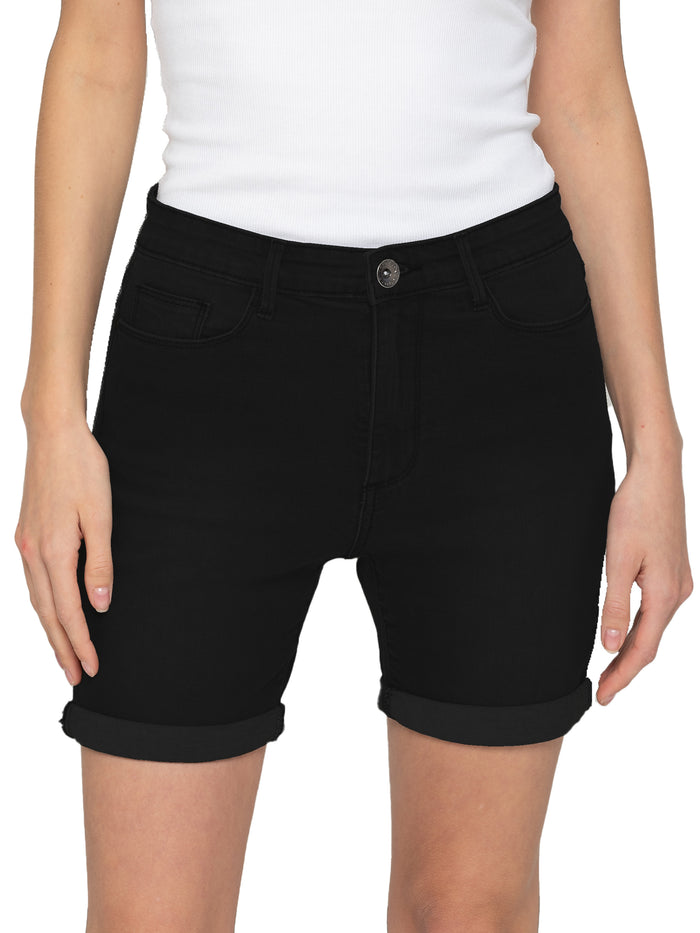 Enzo Jeans Alexa Stretch Denim Shorts - Black
