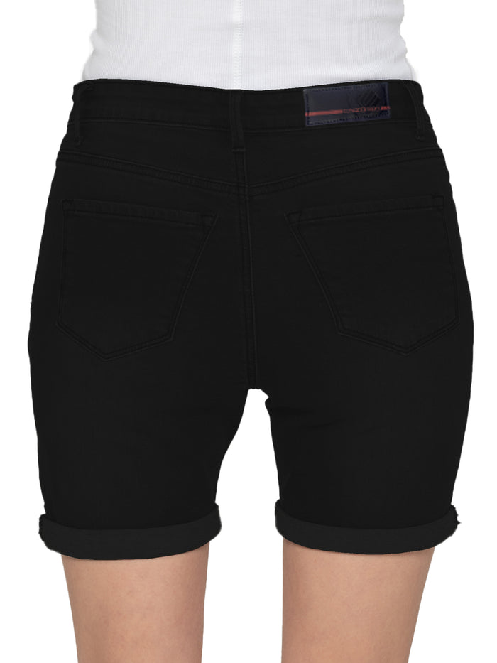 Enzo Jeans Alexa Stretch Denim Shorts - Black