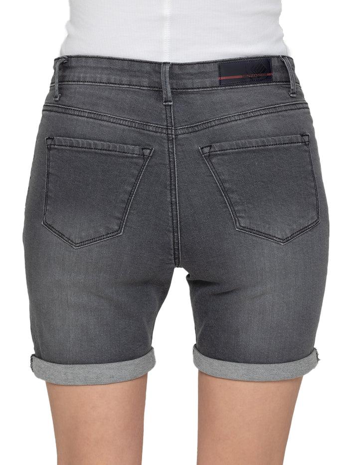 Enzo Jeans Alexa Stretch Denim Shorts - Grey