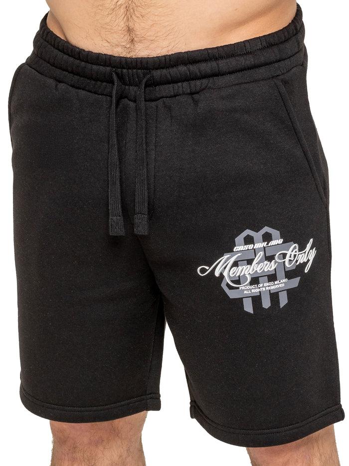 enzo jeans Amadeo Members Graphic Shorts - Black