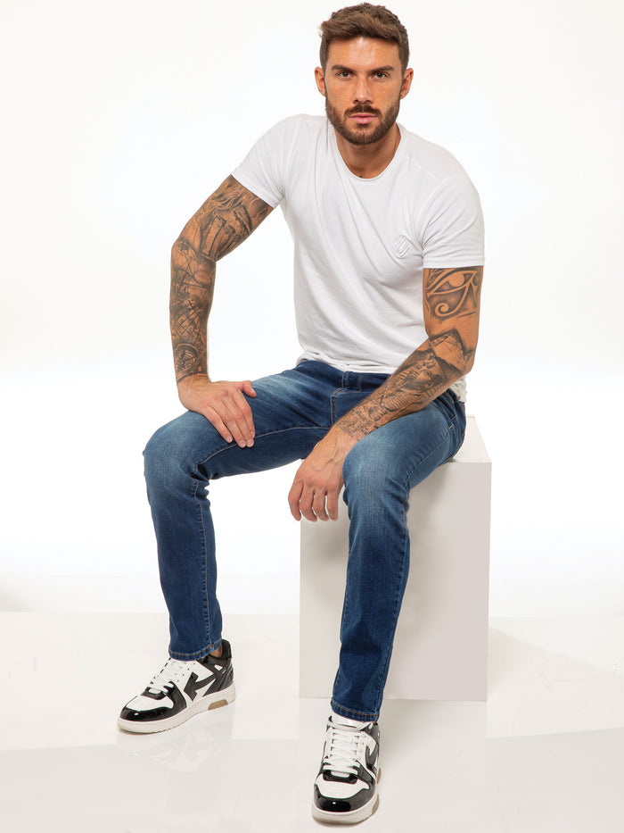 Enzo Jeans Andre Slim Stretch Jeans - Dark Blue