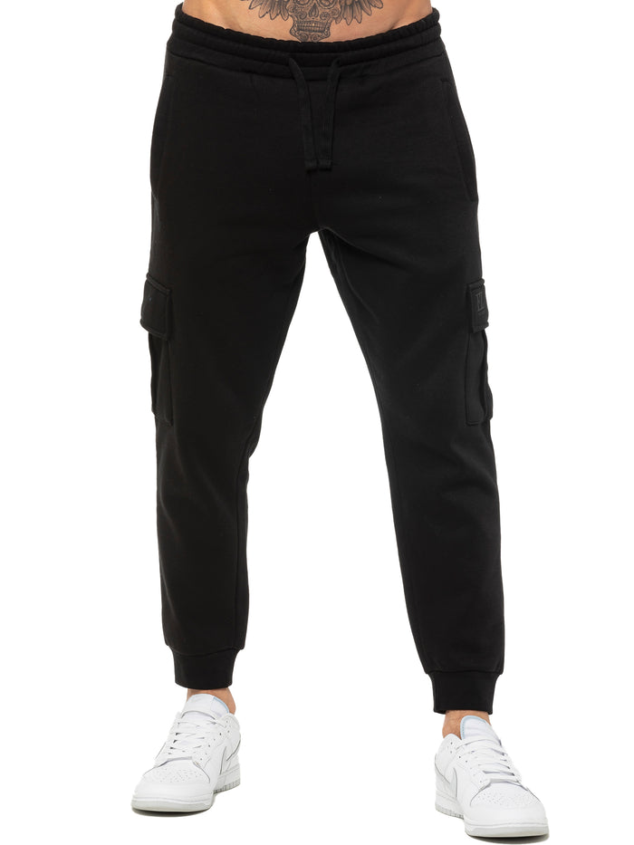 enzo jeans Archer Fleece Cargo Jogger - Black