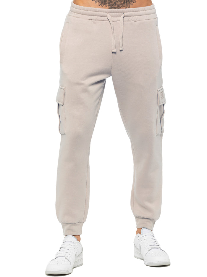 Enzo Jeans Archer Fleece Cargo Jogger - Clay