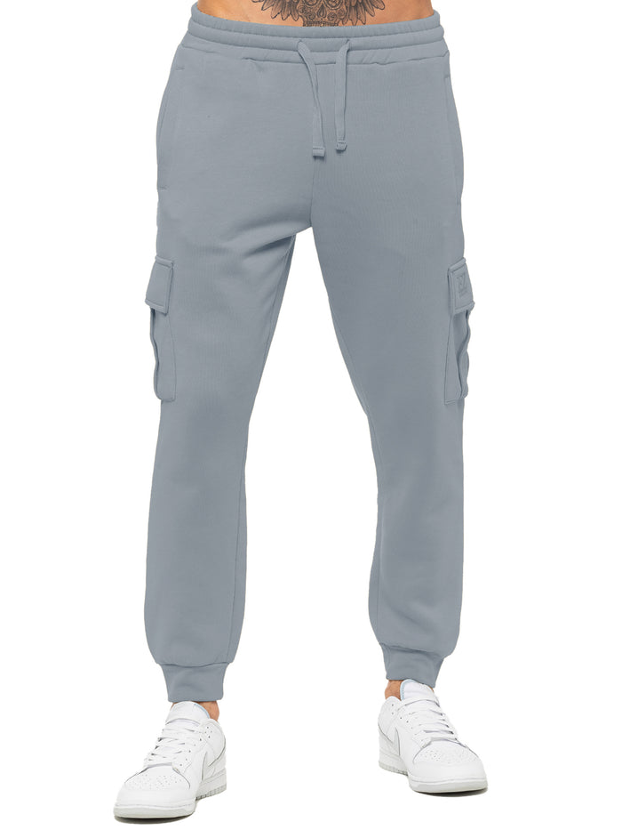 Enzo Jeans Archer Fleece Cargo Jogger - Coastal Blue