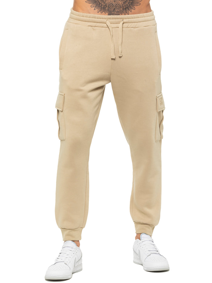 Enzo Jeans Archer Fleece Cargo Jogger - Stone