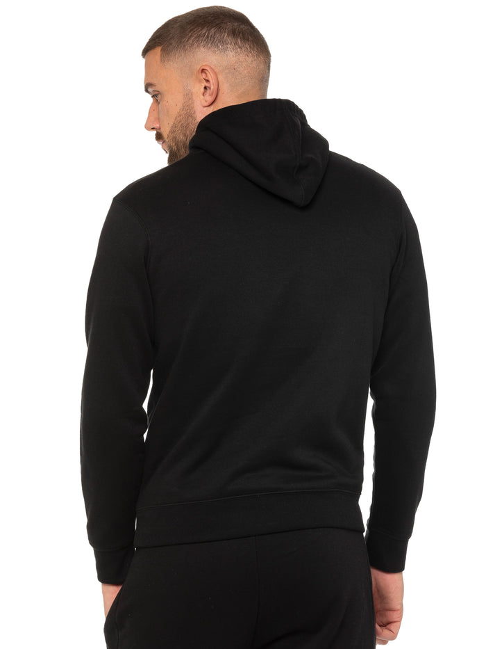 Enzo Jeans Archer Print Pullover Hoodie - Black