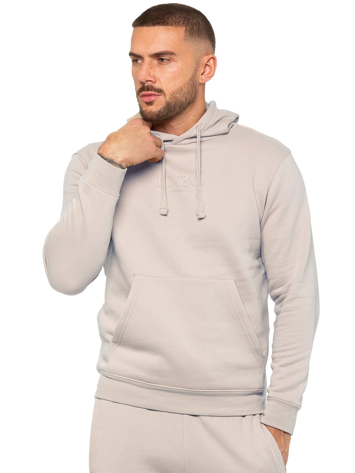 enzo jeans Archer Print Pullover Hoodie - Clay