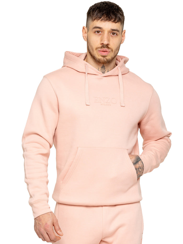 enzo jeans Archer Print Pullover Hoodie - Dusty Pink