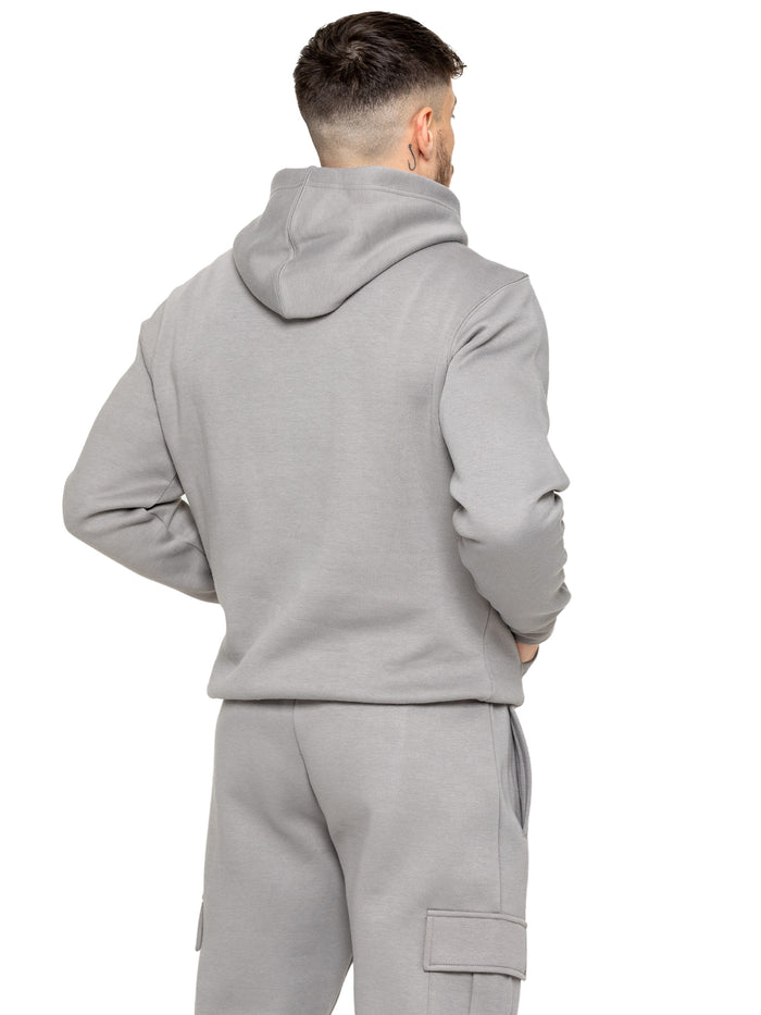 Enzo Jeans Archer Print Pullover Hoodie - Grey