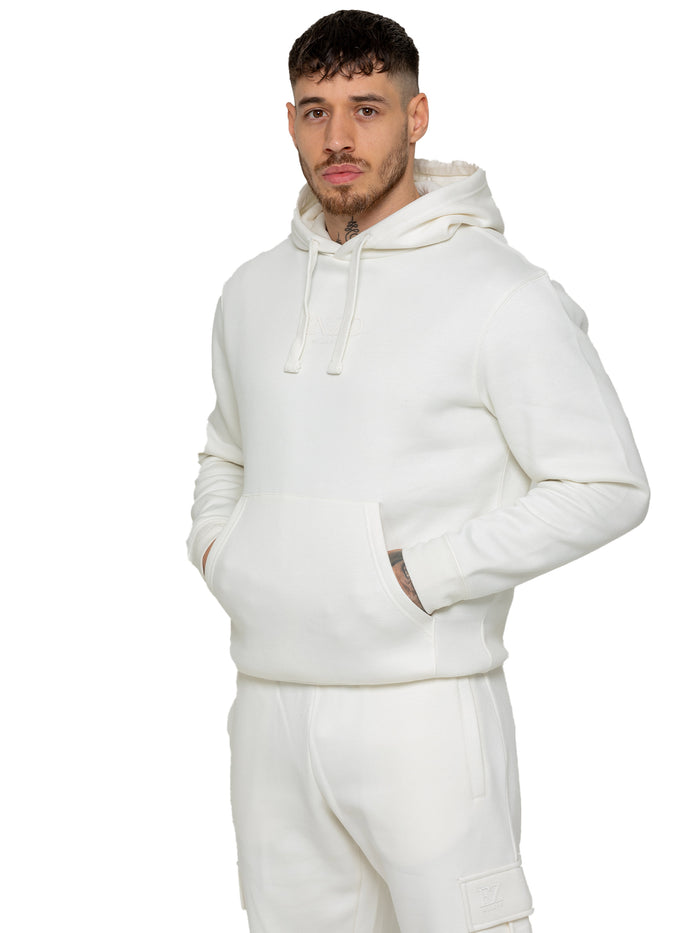 Enzo Jeans Archer Print Pullover Hoodie - Off White