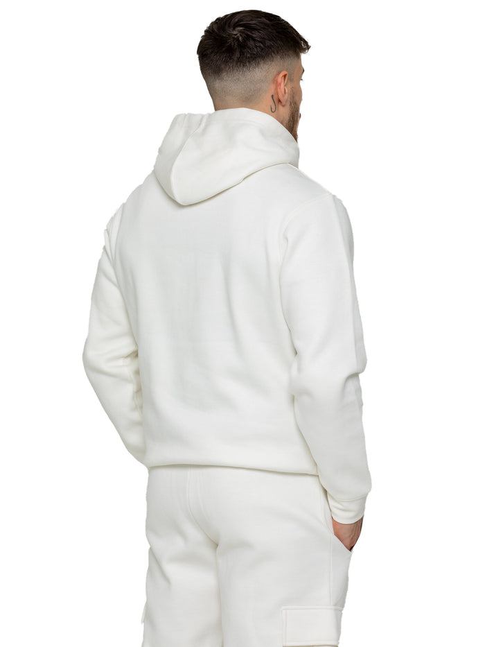 Enzo Jeans Archer Print Pullover Hoodie - Off White