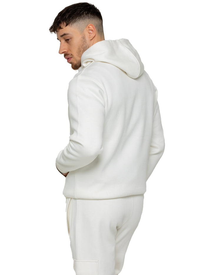 Enzo Jeans Archer Print Pullover Hoodie - Off White