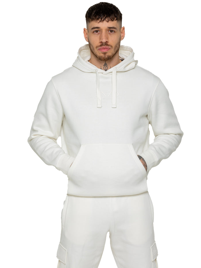 enzo jeans Archer Print Pullover Hoodie - Off White