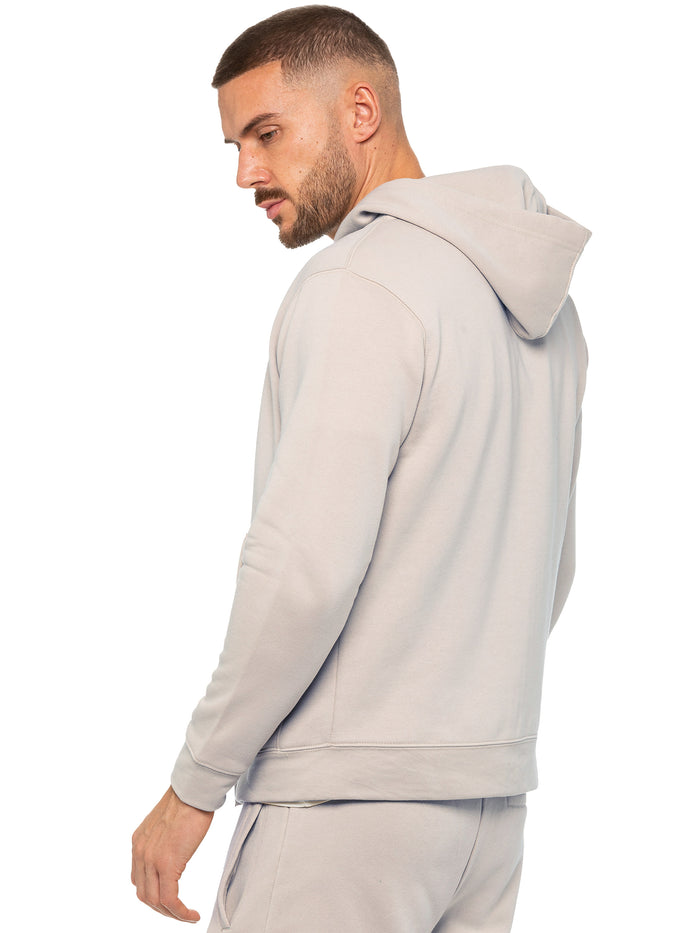 Enzo Jeans Archer Print Zip Up Hoodie - Clay