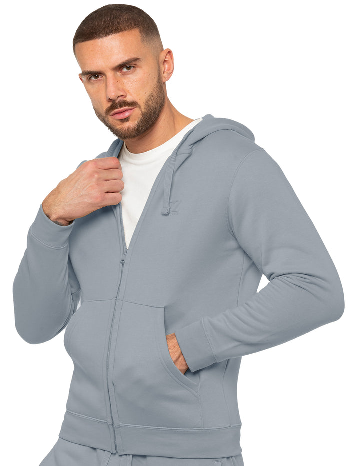 Enzo Jeans Archer Print Zip Up Hoodie - Coastal Blue