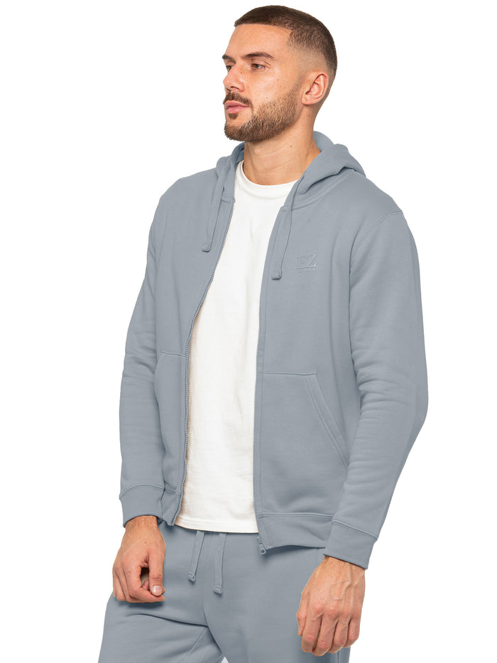 Enzo Jeans Archer Print Zip Up Hoodie - Coastal Blue