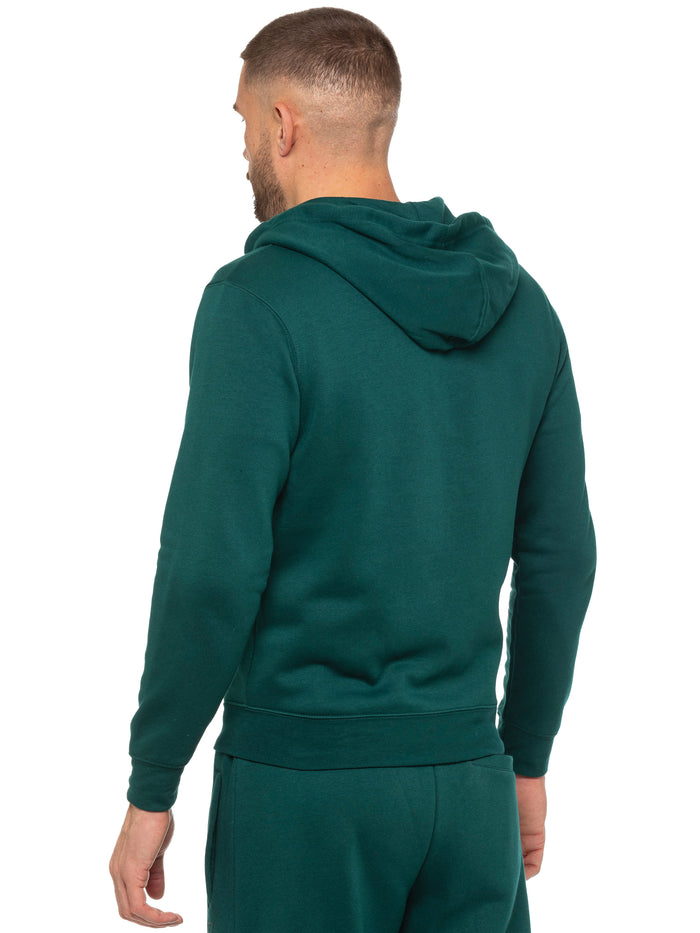 Enzo Jeans Archer Print Zip Up Hoodie - Green