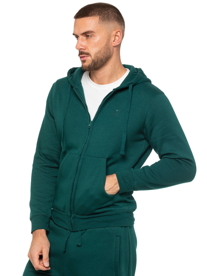 enzo jeans Archer Print Zip Up Hoodie - Green