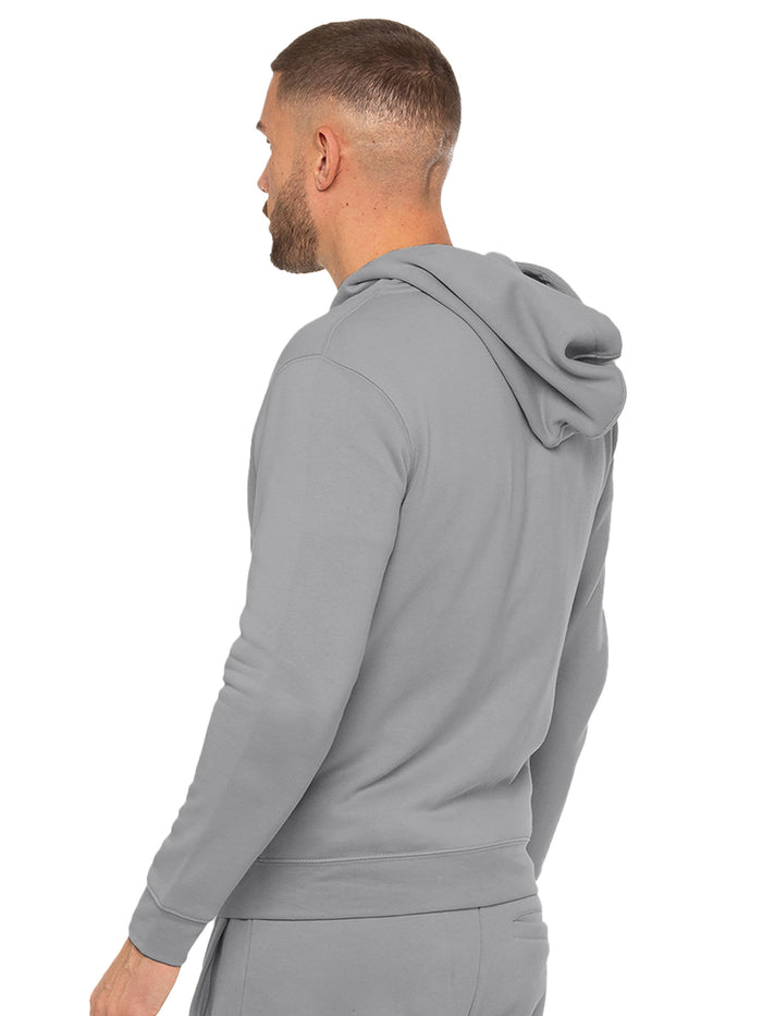 Enzo Jeans Archer Print Zip Up Hoodie - Grey
