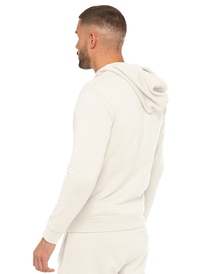 Enzo Jeans Archer Print Zip Up Hoodie - Off White