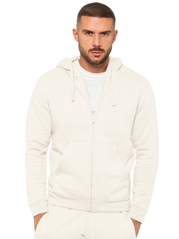 enzo jeans Archer Print Zip Up Hoodie - Off White
