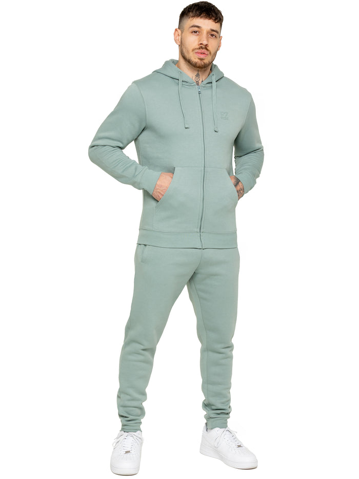 Enzo Jeans Archer Print Zip Up Hoodie - Sage