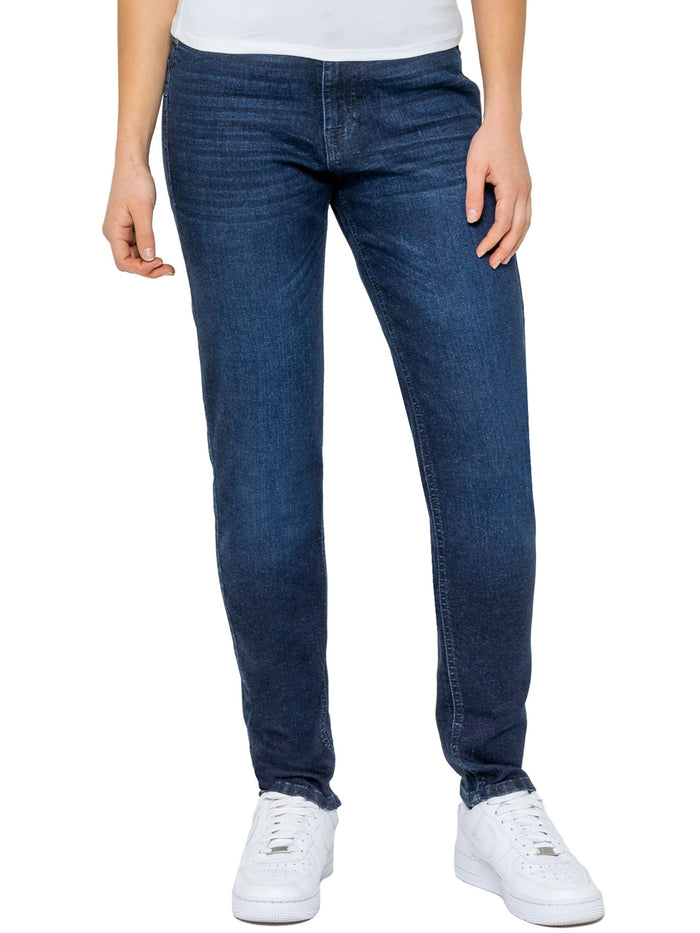 Enzo Jeans Aria Stretch Denim Mom Jeans - Dark Blue