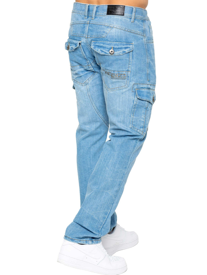 Enzo Jeans Arthur Straight Fit Jeans - Light Blue
