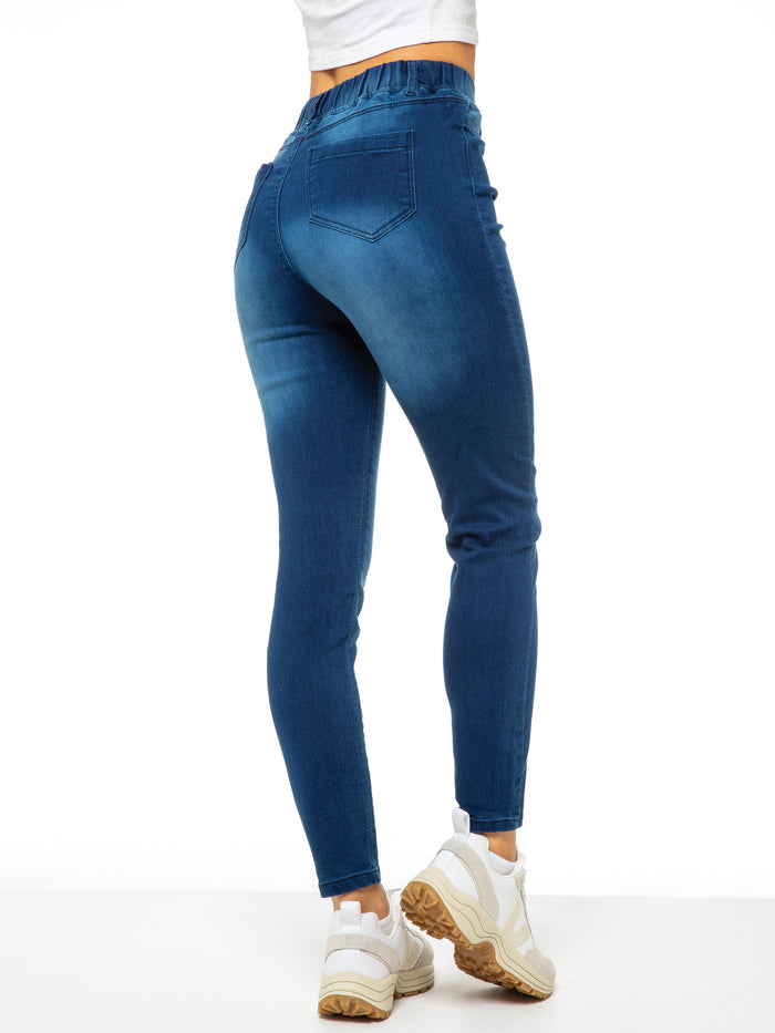 Enzo Jeans Ava High Rise Skinny Jean Leggings - Blue