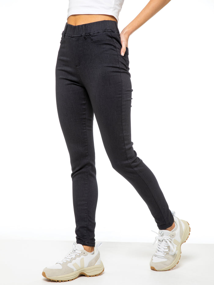 Enzo Jeans Ava High Rise Skinny Jean Leggings - Grey