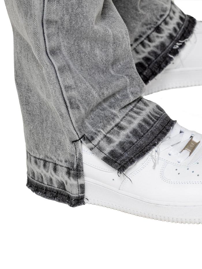 Enzo Jeans Bartolo Stepped Hem Denim Jeans - Grey