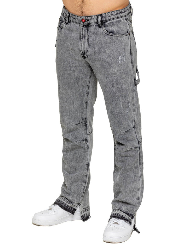 enzo jeans Bartolo Stepped Hem Denim Jeans - Grey