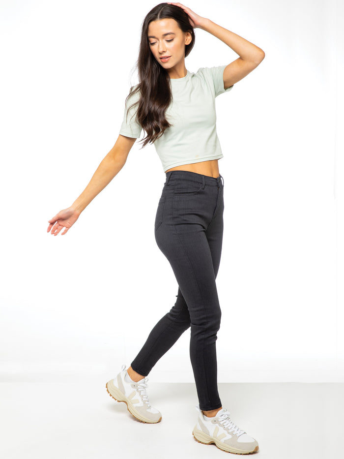 Enzo Jeans Basic Cropped T-Shirt - Sage