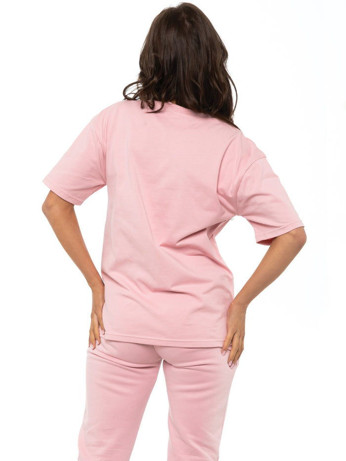 Enzo Jeans Basic Oversized T-Shirt - Light Pink
