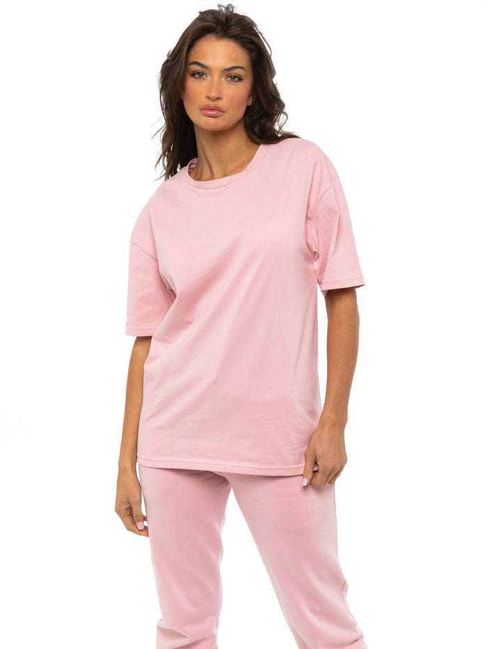 enzo jeans Basic Oversized T-Shirt - Light Pink