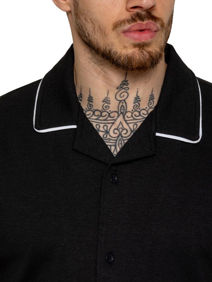 Enzo Jeans Berrettini Piping Shirt - Black