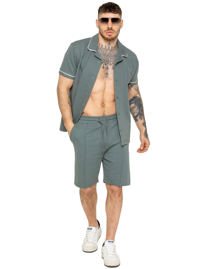 Enzo Jeans Berrettini Piping Shirt - Emerald Green
