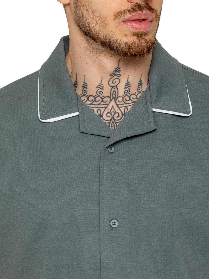 Enzo Jeans Berrettini Piping Shirt - Emerald Green