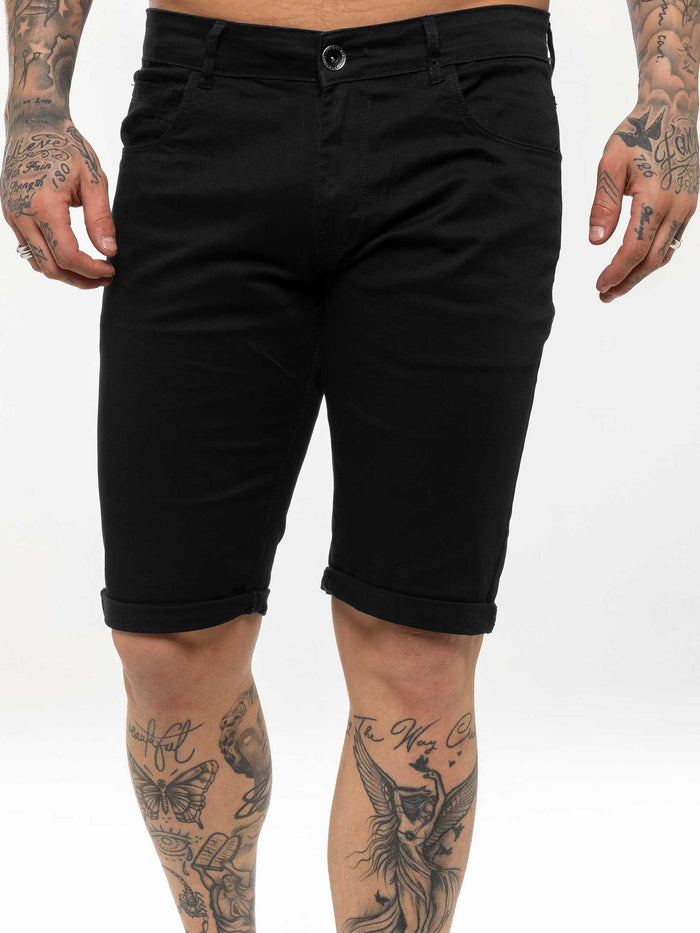 Enzo Jeans Blake Stretch Chino Shorts - Black