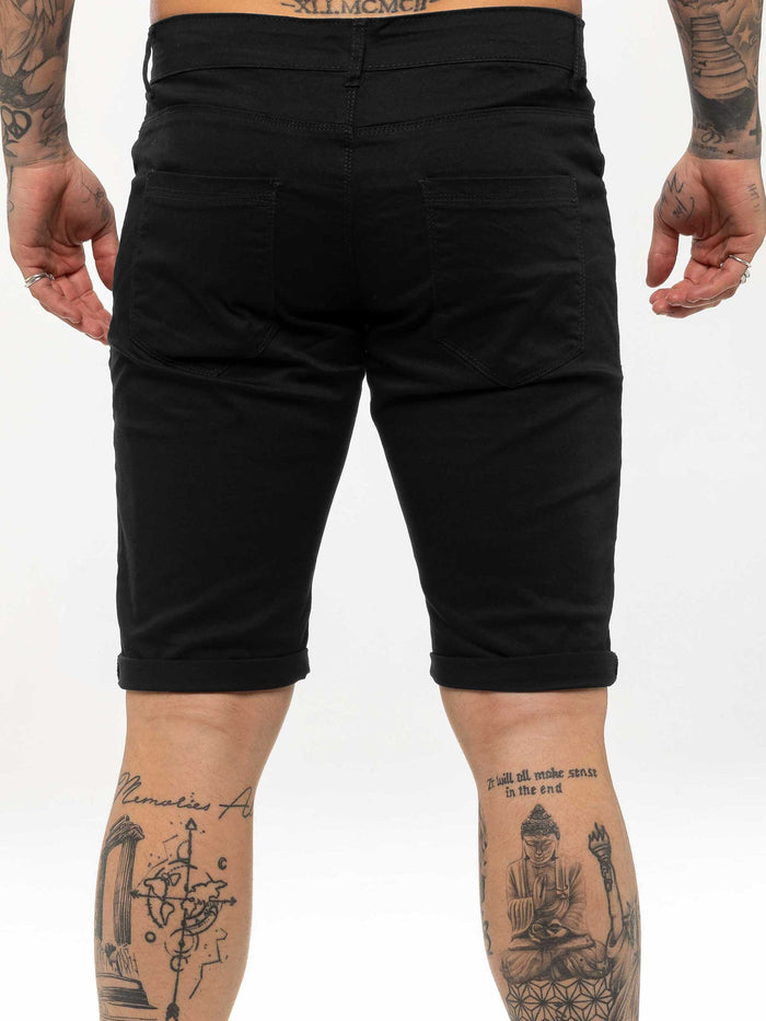 Enzo Jeans Blake Stretch Chino Shorts - Black