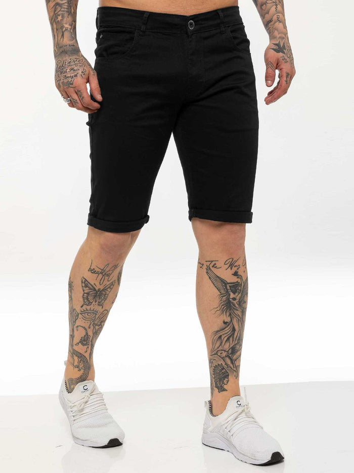 Enzo Jeans Blake Stretch Chino Shorts - Black
