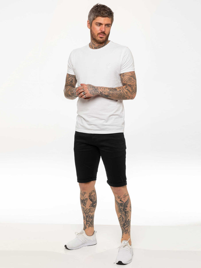 enzo jeans Blake Stretch Chino Shorts - Black