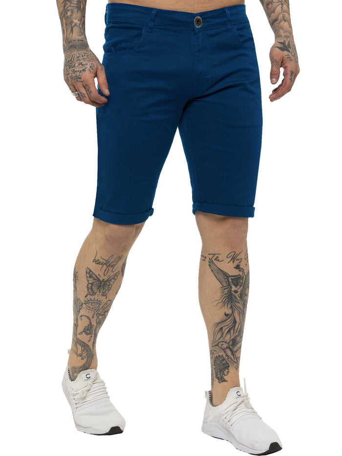 Enzo Jeans Blake Stretch Chino Shorts - Blue