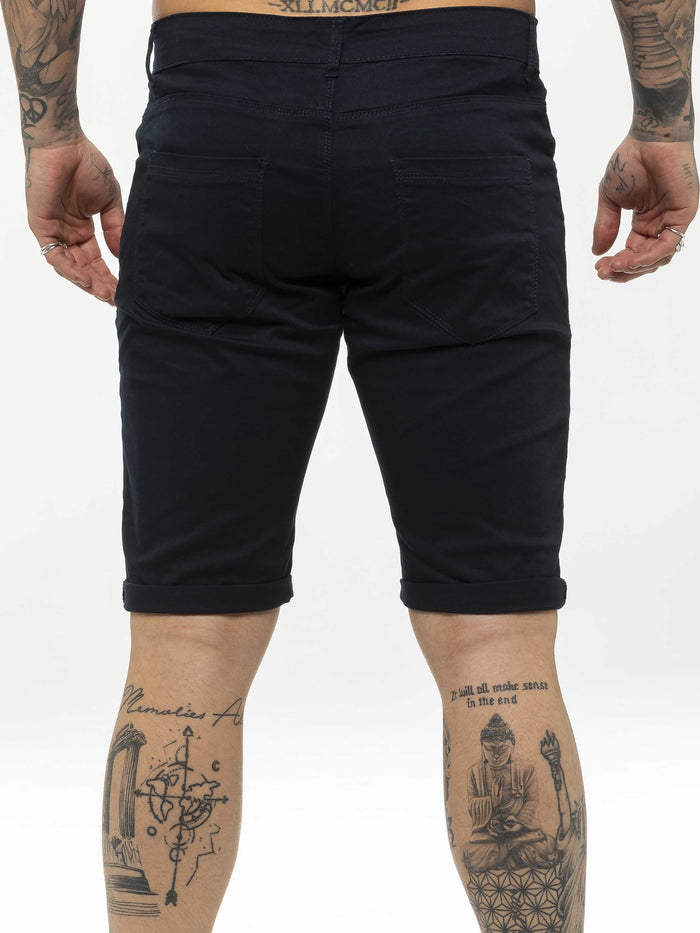 Enzo Jeans Blake Stretch Chino Shorts - Navy