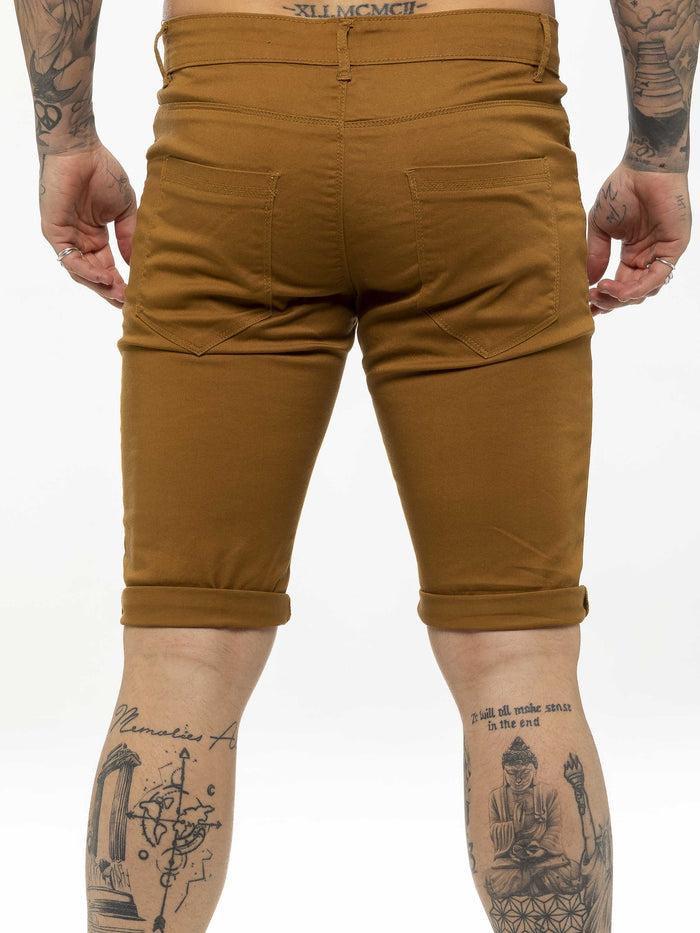 Enzo Jeans Blake Stretch Chino Shorts - Tan